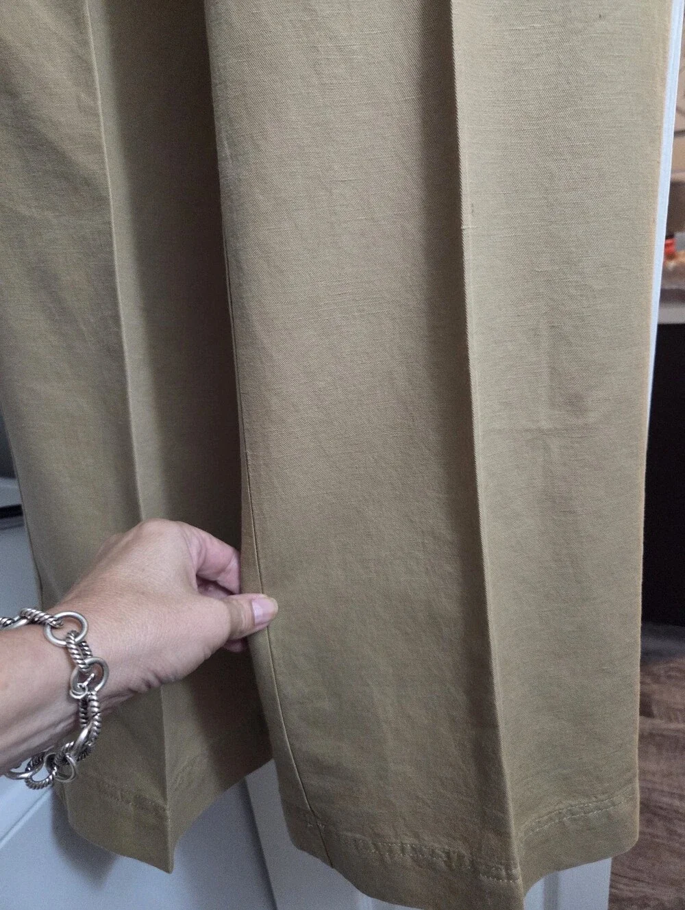 Women's Classic Beige Straight-Leg Pants